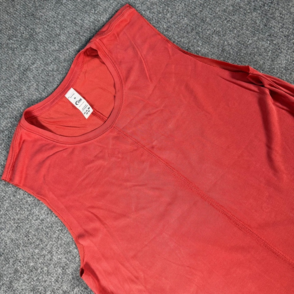 Zyia Active Womens Muscle Tank Top Orange Modal Blend Sleeveless Size M #4436